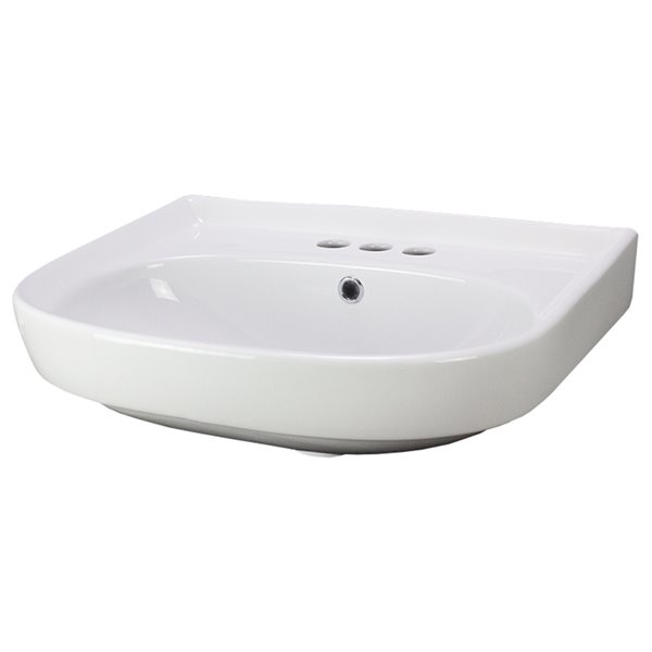 American Imaginations Vessel Bathroom Sink - Rectangular Shape - 22-in x 17.7-in - White