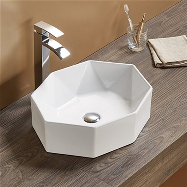 American Imaginations Vessel Bathroom Sink - Oval Shape - 19.7-in x 14.13-in - White
