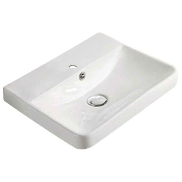 American Imaginations Rectangular Vessel Bathroom Sink - 15.82-in x 13.97-in - White