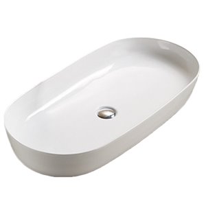 Lavabo-vasque d'American Imaginations, forme ovale, 32,09 po x 16,34 po, blanc