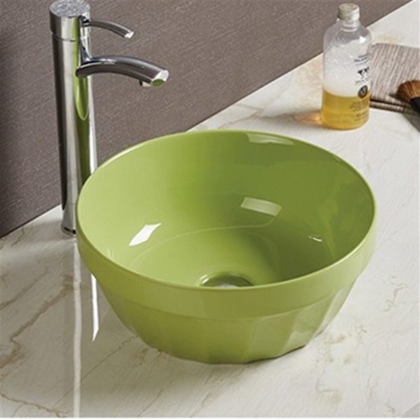 American Imaginations Bathroom Sink without Overflow Drain - Green