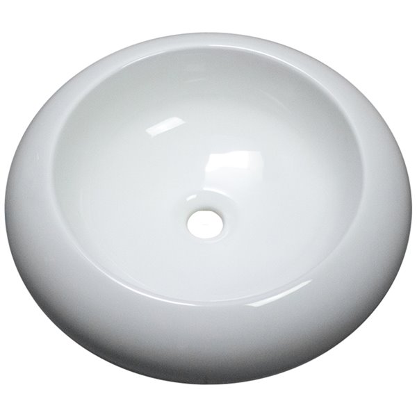 American Imaginations Vessel Bathroom Sink - Round Shape - 19.3-in - White