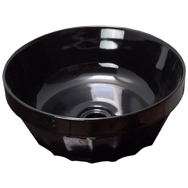 American Imaginations Vessel Bathroom Sink - Round Shape - 14.09-in x 14.09-in - Black