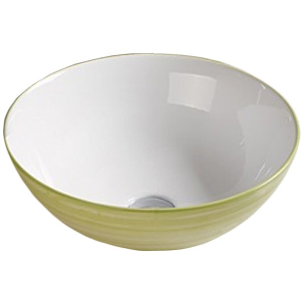 American Imaginations Vessel Bathroom Sink - Round Shape - 16.34-in - Light Green
