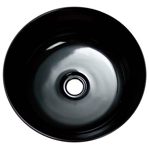 American Imaginations Vessel Bathroom Sink - Round Shape - 15.9-in - Black