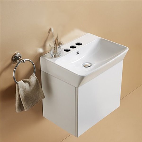 American Imaginations Vessel Bathroom Sink - Rectangular Shape - 23.81-in - White
