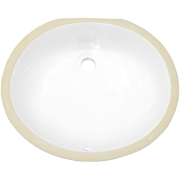 American Imaginations Oval Undermount Bathroom Sink with Overflow Drain - 18.25-in x 15.25-in - White