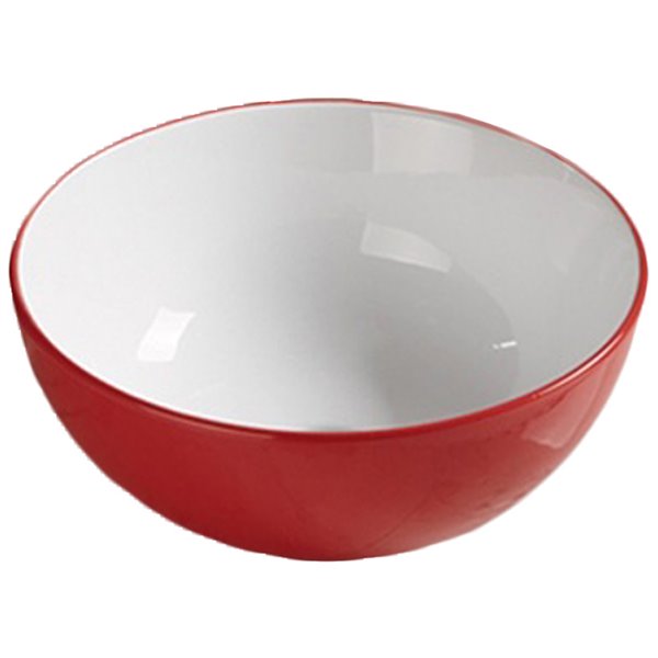 American Imaginations Vessel Bathroom Sink - Round Shape - 14.09-in - Red/White
