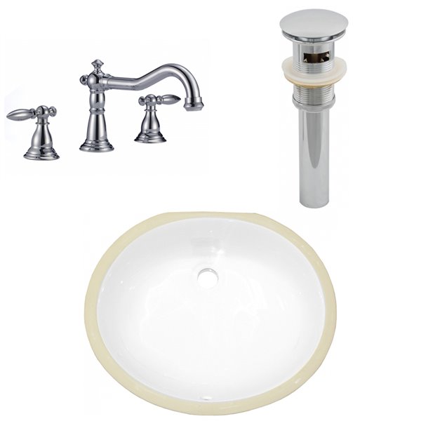 American Imaginations Oval Undermount Bathroom Sink - 18.25