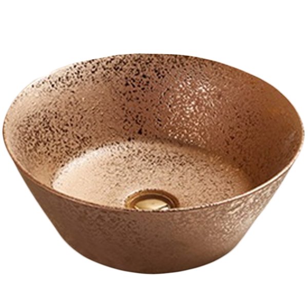 American Imaginations Vessel Bathroom Sink - Round Shape - 15.9-in x 15.9-in - Bronze