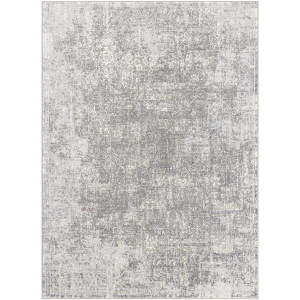 Surya Katmandu Updated Traditional Area Rug - 6-ft 7-in x 9-ft 6-in - Rectangular - Gray