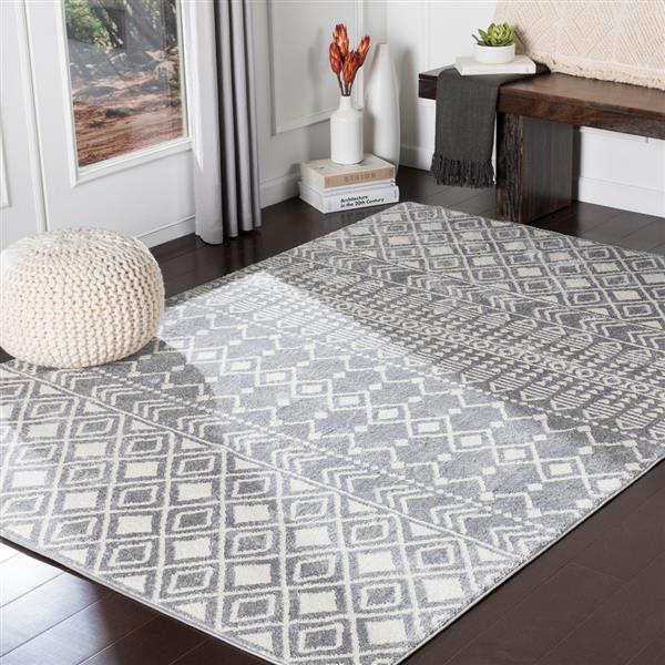 Surya Horizon Bohemian Area Rug - 7-ft 10-in - Round - Gray