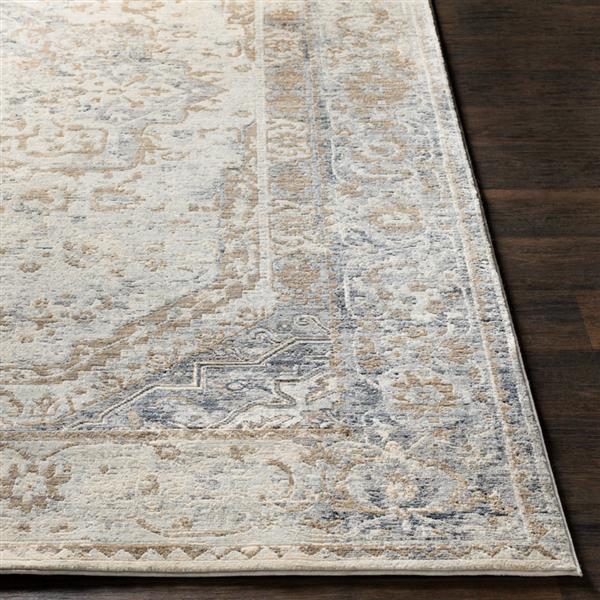 Surya Liverpool Updated Traditional Area Rug - 3-ft 11-in x 5-ft 7-in - Rectangular - Gray