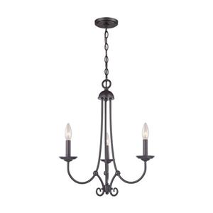 Thomas Lighting Williamsport Modern Chandelier - 3-Light - Oil Rubbed Bronze