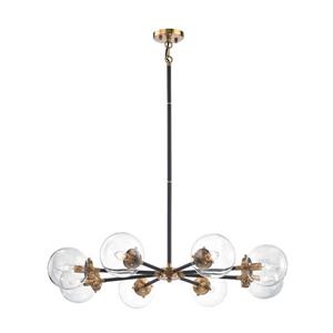 ELK Lighting Boudreaux Chandelier - 8-Light - Antique Gold and Matte Black