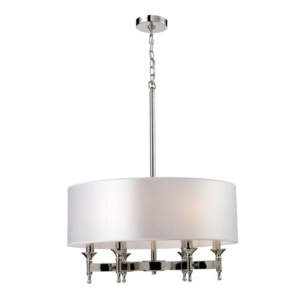 ELK Lighting Pembroke Transitional Chandelier - 6-Light - Polished Nickel