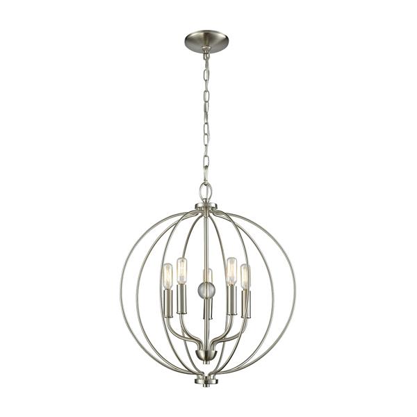 Thomas Lighting Williamsport Chandelier - 5-Light - Brushed Nickel