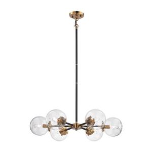 ELK Lighting Boudreaux Chandelier - 6-Light - Antique Gold and Matte Black