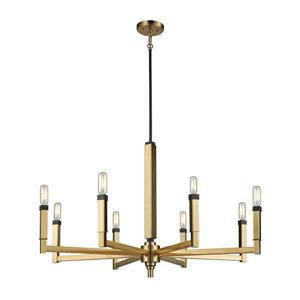 ELK Lighting Mandeville Chandelier - 8-Light - Oil Rubbed Bronze and Satin Brass