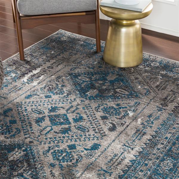 Surya Monte Carlo Updated Traditional Area Rug - 6-ft 7-in x 9-ft - Rectangular - Blue/Gray