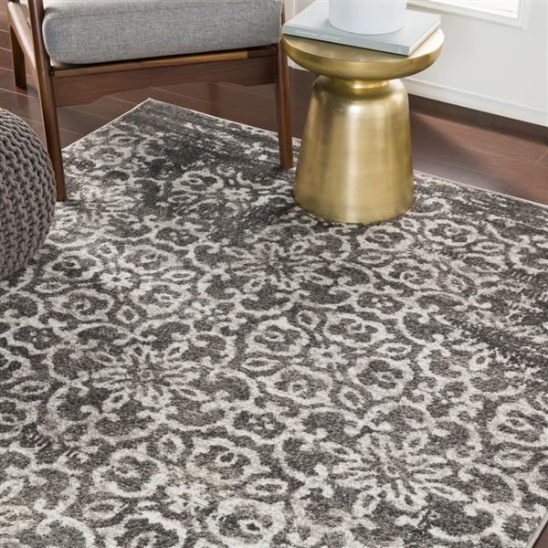 Surya Monte Carlo Transitional Area Rug - 9-ft 3-in x 12-ft - Rectangular - Charcoal/White