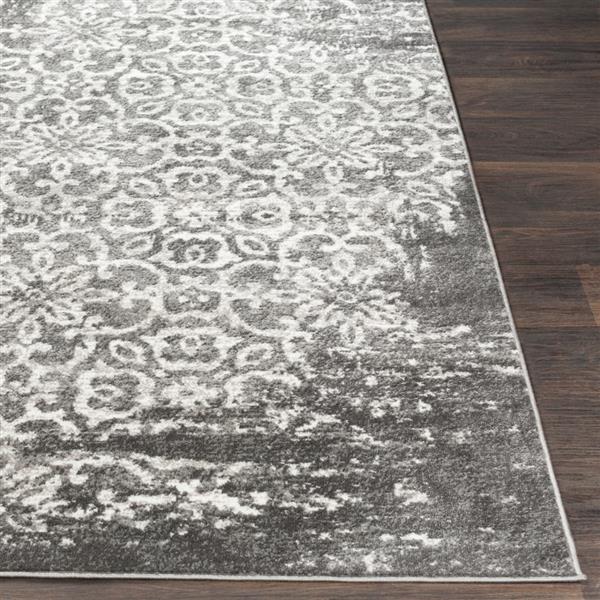 Surya Monte Carlo Transitional Area Rug - 9-ft 3-in x 12-ft - Rectangular - Charcoal/White