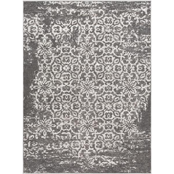 Surya Monte Carlo Transitional Area Rug - 9-ft 3-in x 12-ft - Rectangular - Charcoal/White