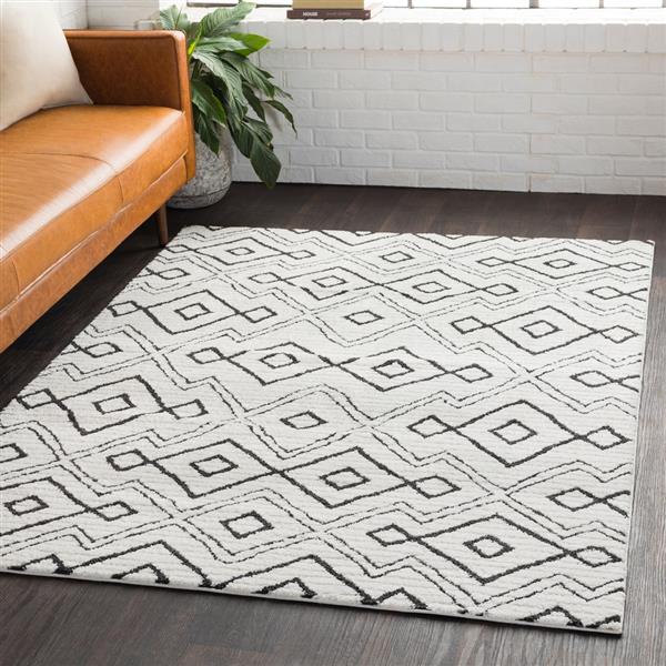 Surya Moroccan Shag Bohemian Area Rug - 6-ft 7-in x 9-ft 6-in - Rectangular - White