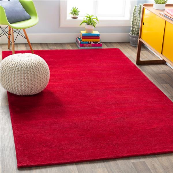 Surya Mystique Solid Area Rug - 6-ft x 9-ft - Rectangular - Garnet
