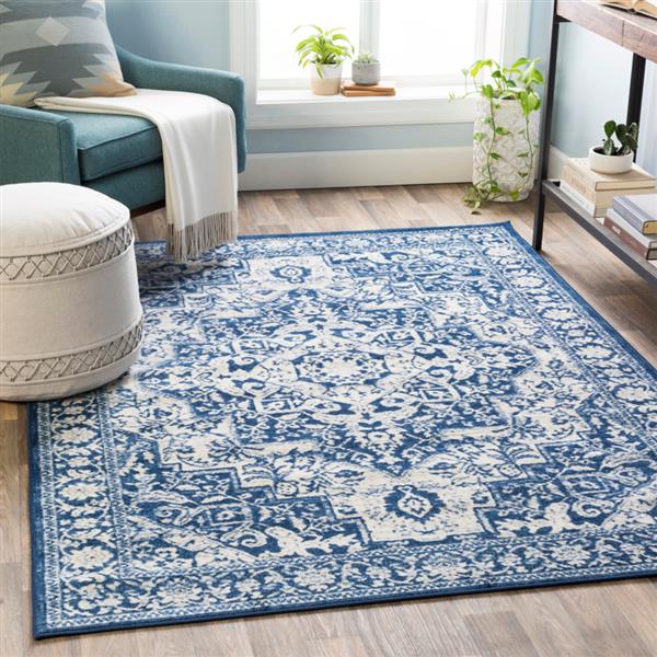Surya Monaco Updated Traditional Area Rug - 8-ft 10-in x 12-ft 3-in - Rectangular - Navy