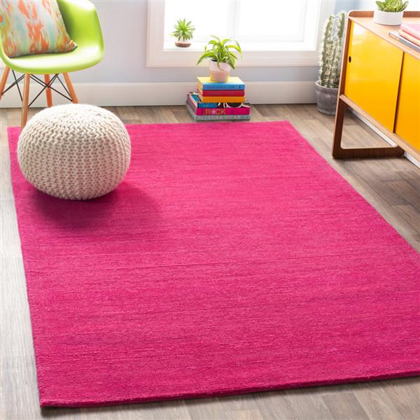 Surya Mystique Solid Area Rug 8ft Round Bright Pink M53278RD RONA