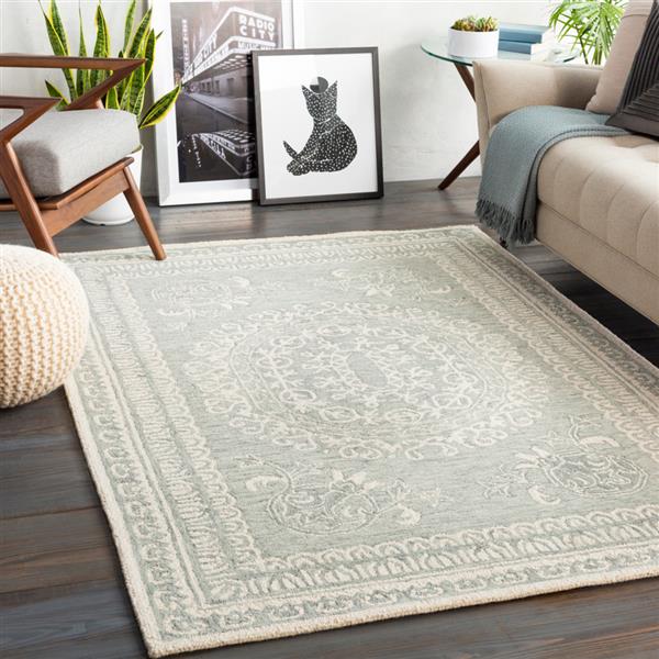 Surya Newcastle Traditional Area Rug - 6-ft x 9-ft - Rectangular - Seafoam