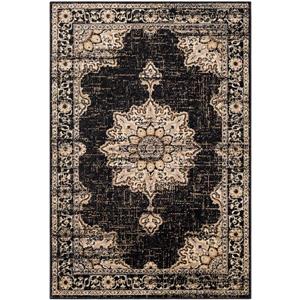 Surya Paramount Updated Traditional Area Rug - 6-ft 7-in x 9-ft 6-in - Rectangular - Black