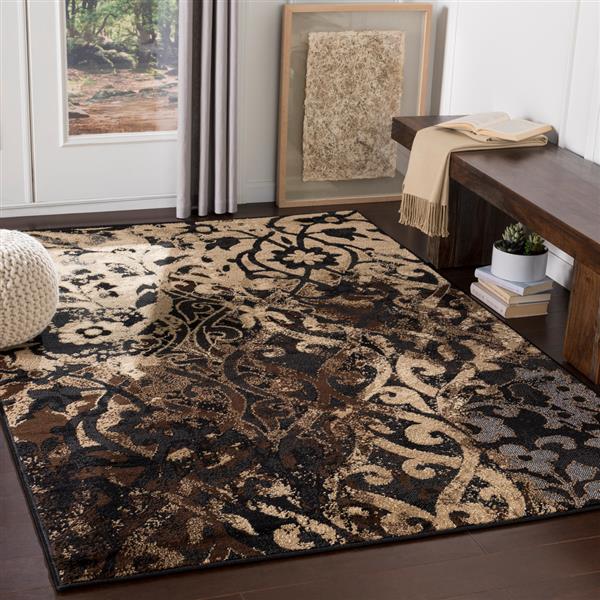 Surya Paramount Transitional Area Rug - 6-ft 7-in x 9-ft 6-in - Rectangular - Black