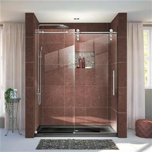 Porte de douche Enigma-Z de DreamLine, design sans cadre, 56-60 po, acier inoxydable poli