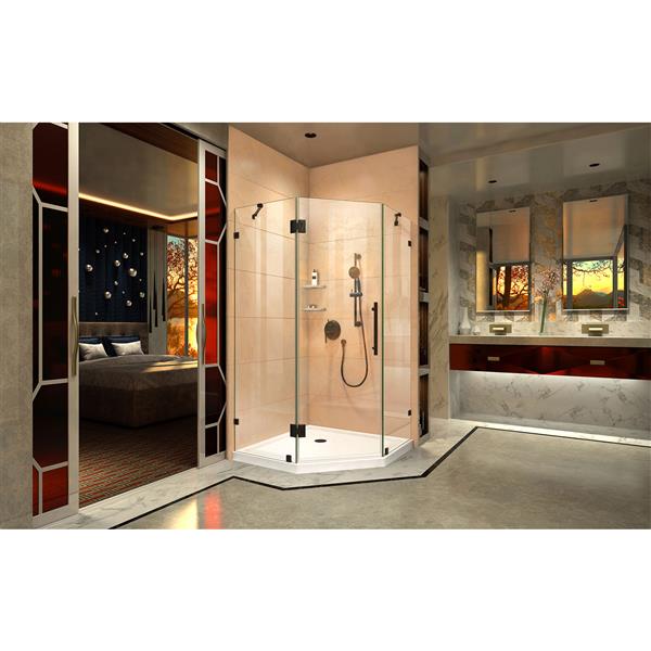 DreamLine Prism Lux Shower Enclosure - Frameless Design - 36.31-in - Satin Black