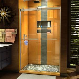 DreamLine Sapphire Shower Door - Semi-frameless Design - 44-48-in - Brushed Nickel