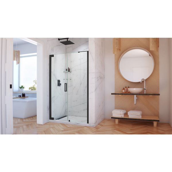 DreamLine Elegance-LS Shower Door - Frameless Design - 56-58-in - Satin Black