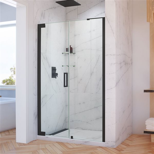 DreamLine Elegance-LS Shower Door - Frameless Design - 56-58-in - Satin Black