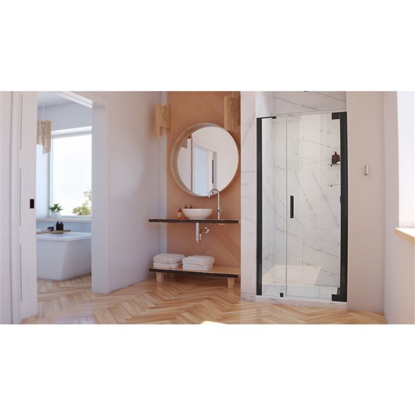 DreamLine Elegance-LS Shower Door - Frameless Design - 44-46-in - Satin Black