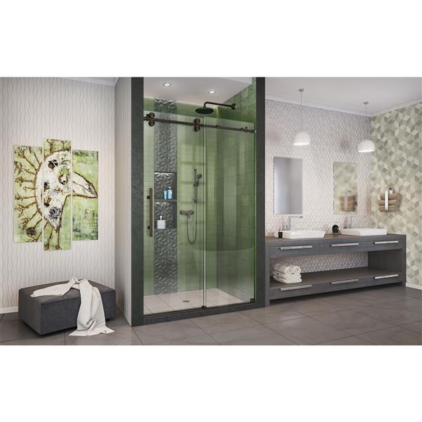 DreamLine Enigma-XO Shower Door - Frameless Design - 44-48-in - Oil Rubbed Bronze