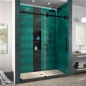 Porte de douche Enigma-XO de DreamLine, design sans cadre, 56-60 po, noir satiné