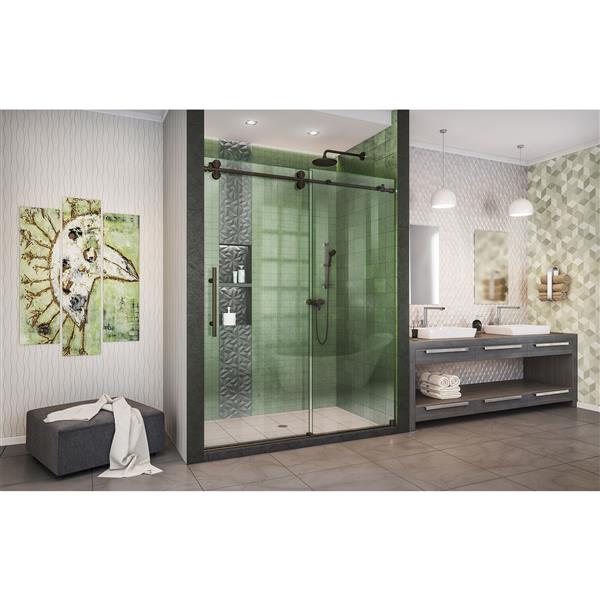 DreamLine Enigma-XO Shower Door - Frameless Design - 56-60-in - Oil Rubbed Bronze