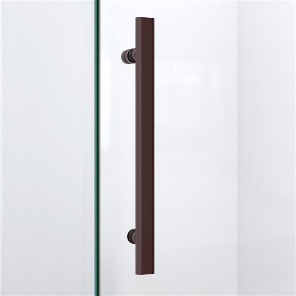 DreamLine Quatra Plus Hinged Shower Enclosure - Frameless Design - 46.38-in - Oil Rubbed Bronze