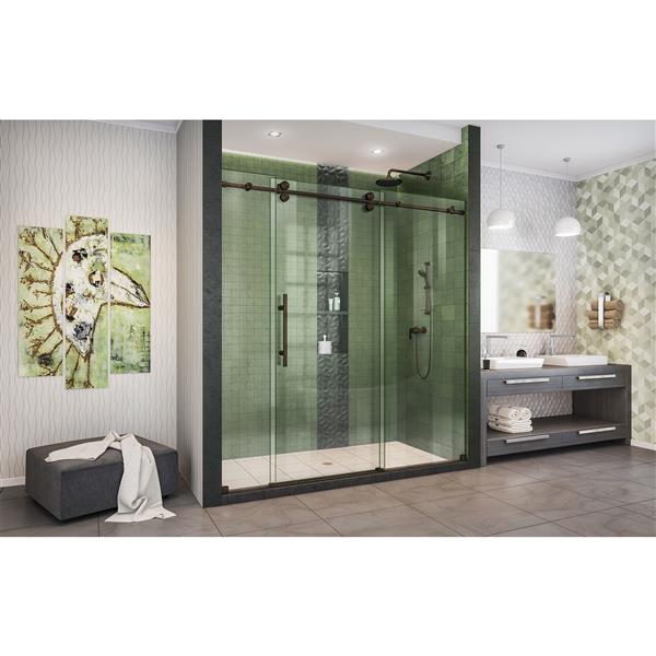 DreamLine Enigma-XO Shower Door - Frameless Design - 68-72-in - Oil Rubbed Bronze