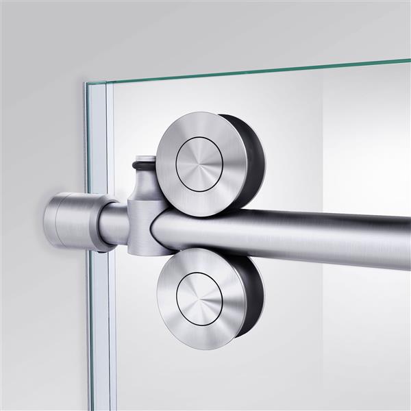 DreamLine Enigma-XO Shower Door - Frameless Design - 50-54-in - Brushed Stainless Steel