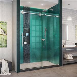 DreamLine Enigma-XO Shower Door - Frameless Design - 50-54-in - Brushed Stainless Steel