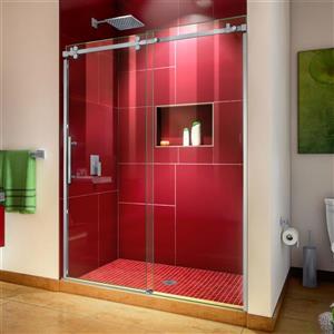 Porte de douche Enigma Sky de DreamLine, design sans cadre, 56-60 po, acier inoxydable brossé