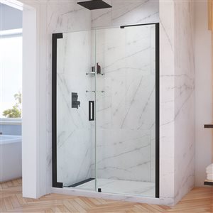 DreamLine Elegance-LS Shower Door - Frameless Design - 60.25-62.25-in - Satin Black