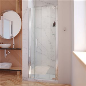 Porte de douche Elegance-LS de DreamLine, design sans cadre, 39,75-41,75 po, chrome